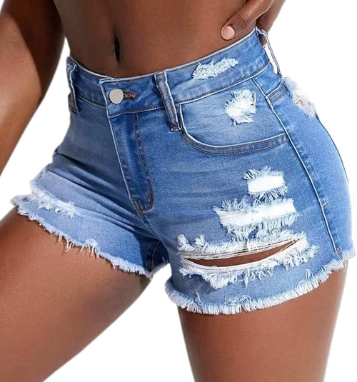 Chic Ripped Denim Shorts