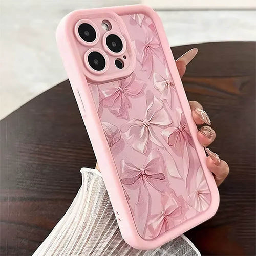 Cute Pink Silk Bow Pattern iPhone Case | ZAKAPOP